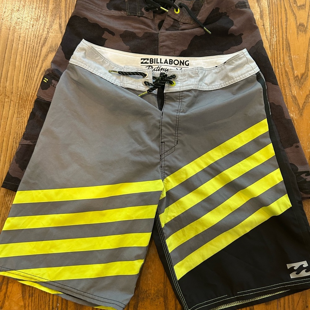 Bundle of 2 Billabong Platinum X Board Shorts. Size 27.